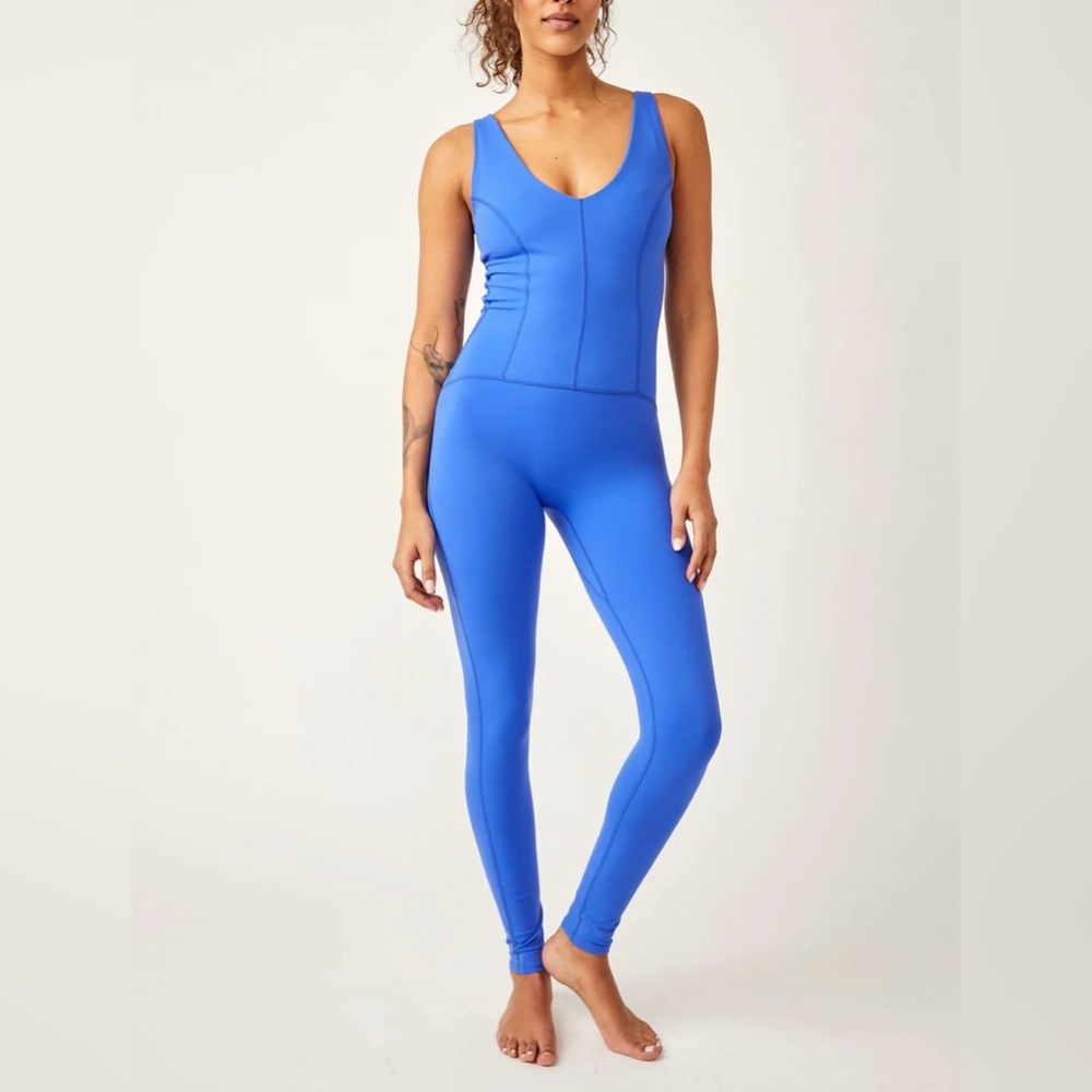 NWOT Free People FP Movement Never Better one piece Electric Cobalt Blue Large - Picture 9 of 13